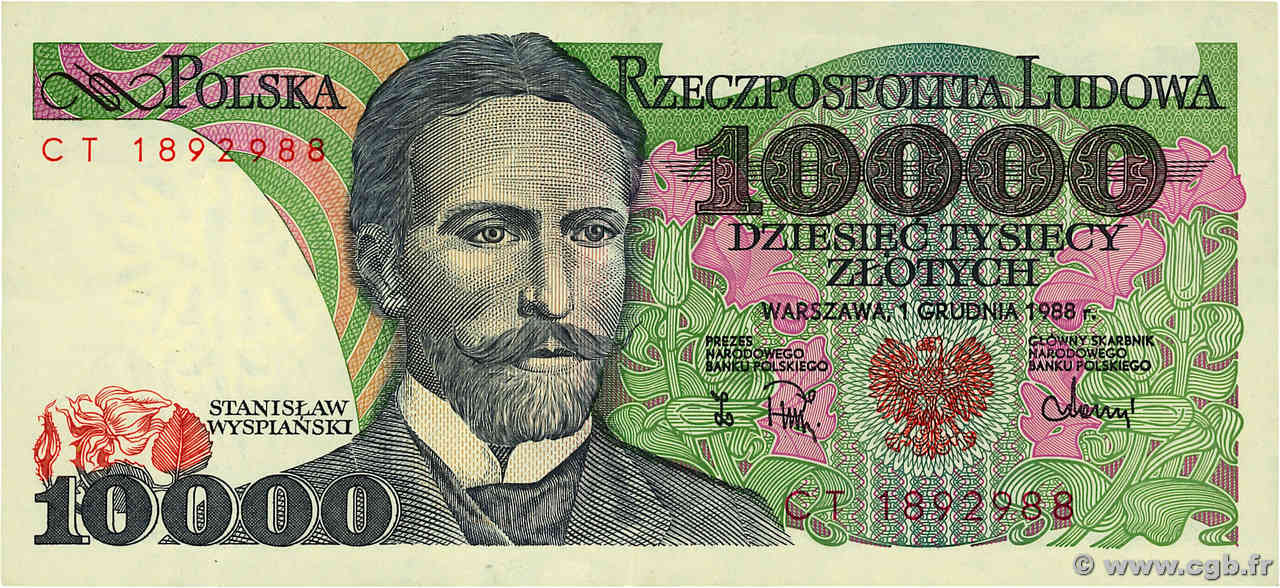 10000 Zlotych POLOGNE  1988 P.151b TTB+