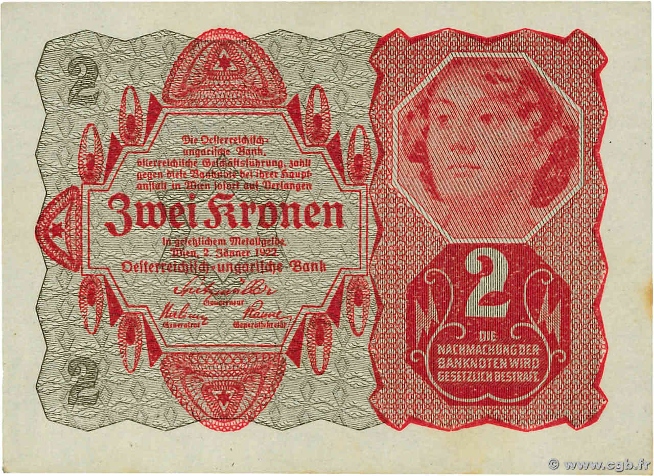 2 Kronen AUTRICHE  1922 P.074 pr.NEUF
