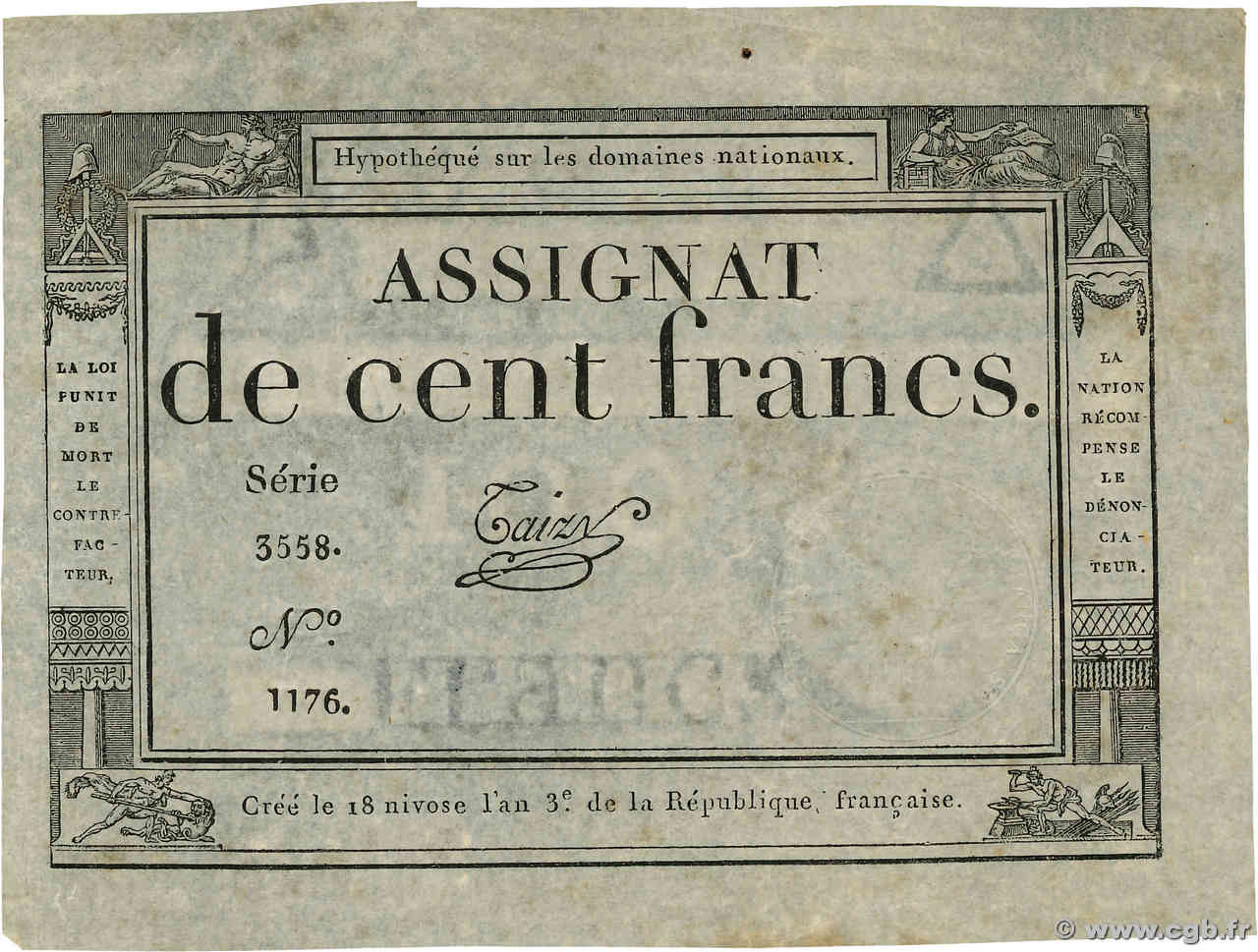 100 Francs FRANCIA  1795 Ass.48a SPL+