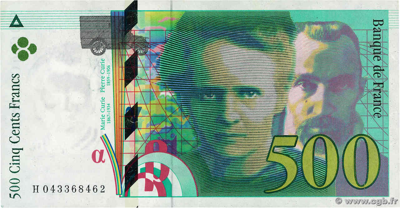 500 Francs PIERRE ET MARIE CURIE FRANCIA  2000 F.76.05 SPL