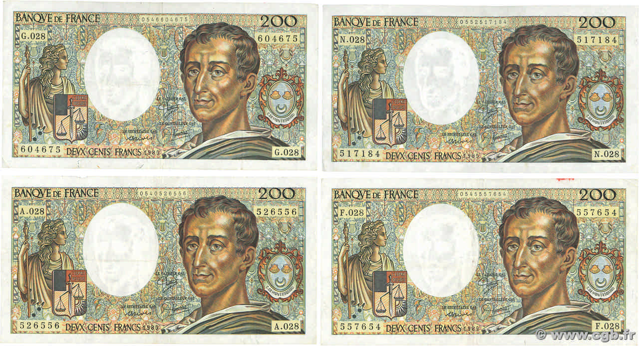200 Francs MONTESQUIEU Lot FRANCE  1985 F.70.05 TB+