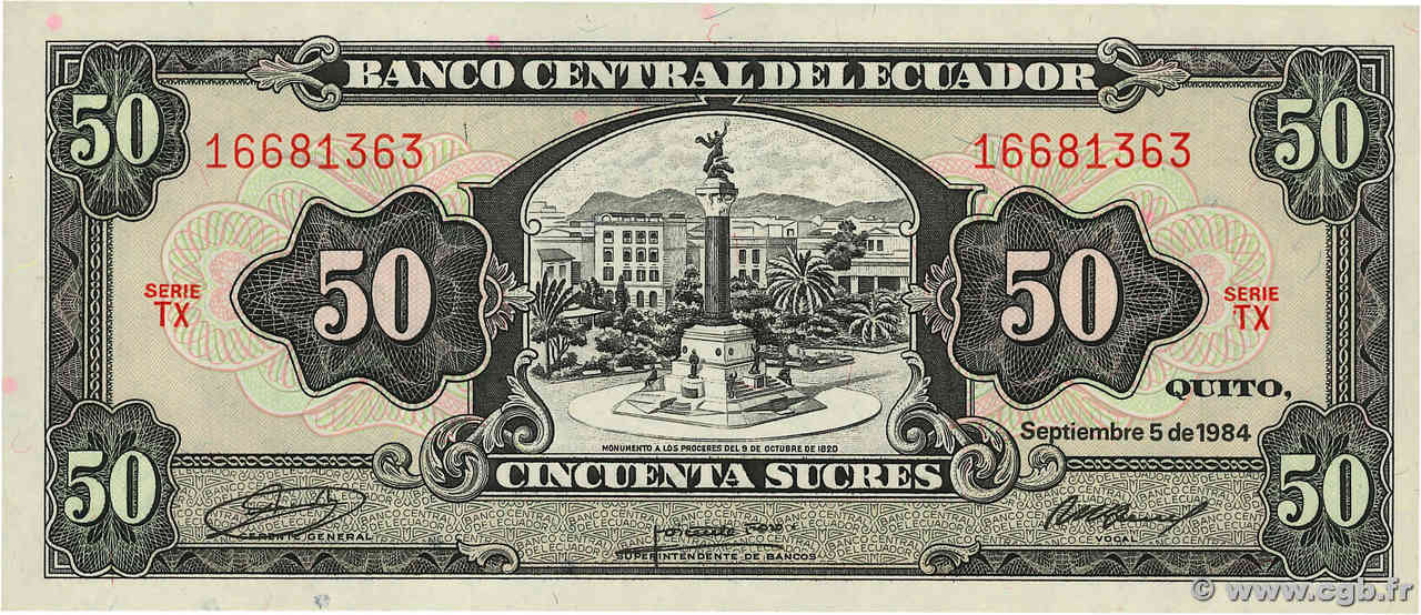 50 Sucres ÉQUATEUR  1984 P.122a NEUF