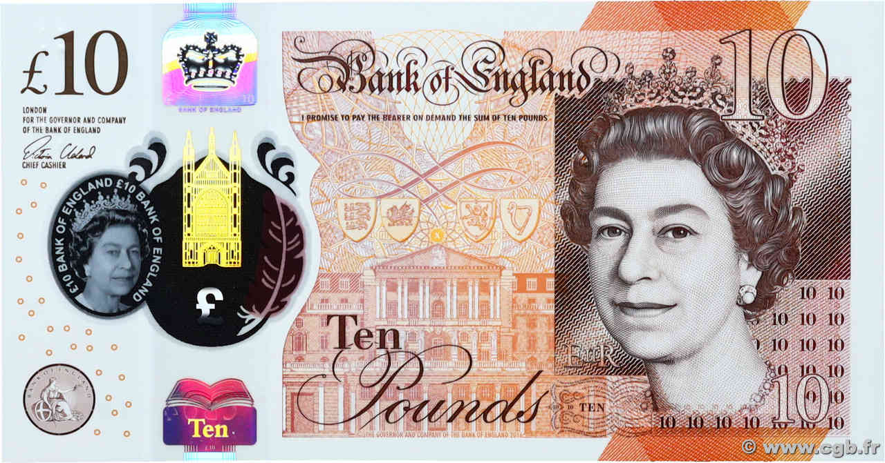 10 Pounds ENGLAND  2016 P.395 ST