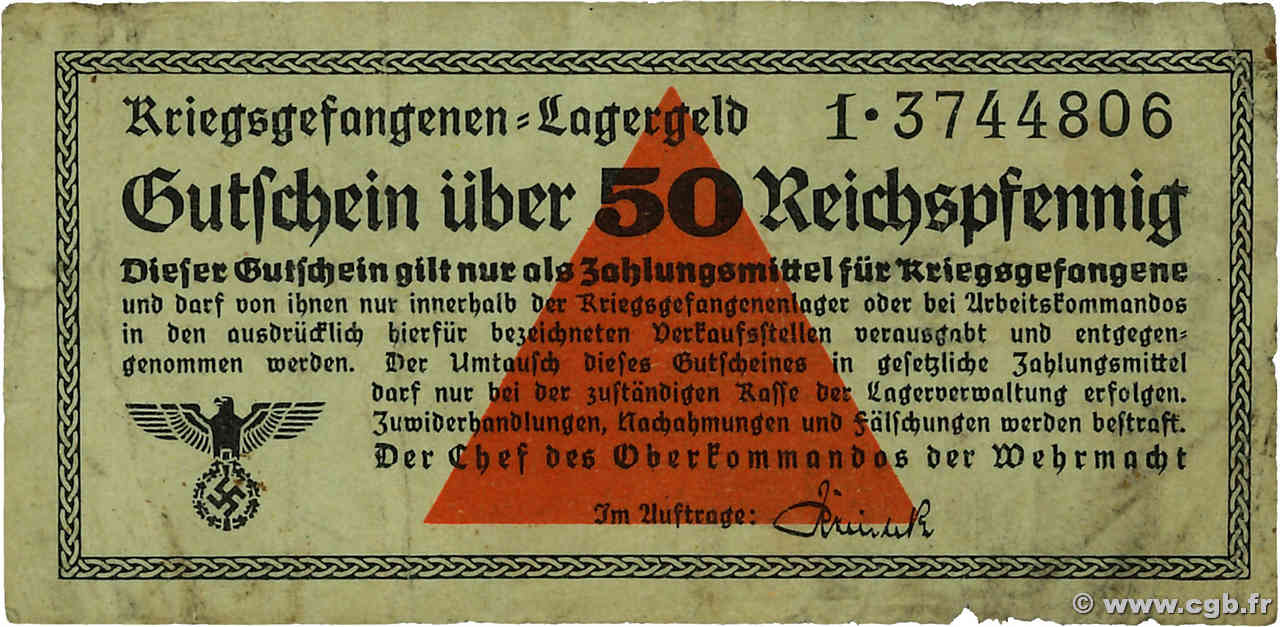 50 Reichspfennig ALLEMAGNE  1939 R.517b pr.TB