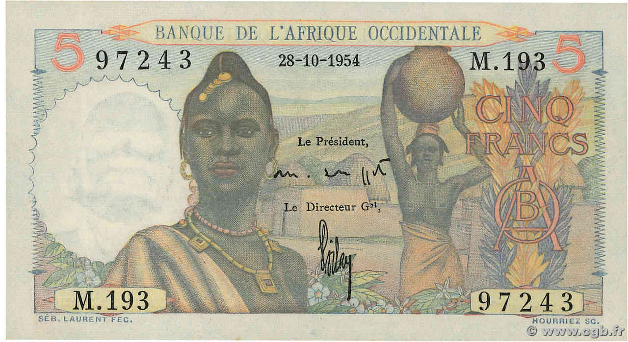 5 Francs AFRIQUE OCCIDENTALE FRANÇAISE (1895-1958)  1954 P.36 NEUF