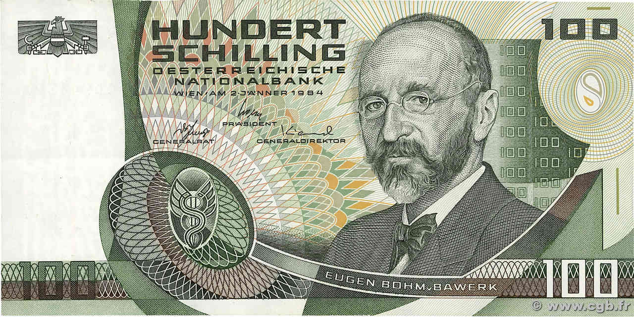 100 Schilling AUSTRIA  1984 P.150 q.SPL