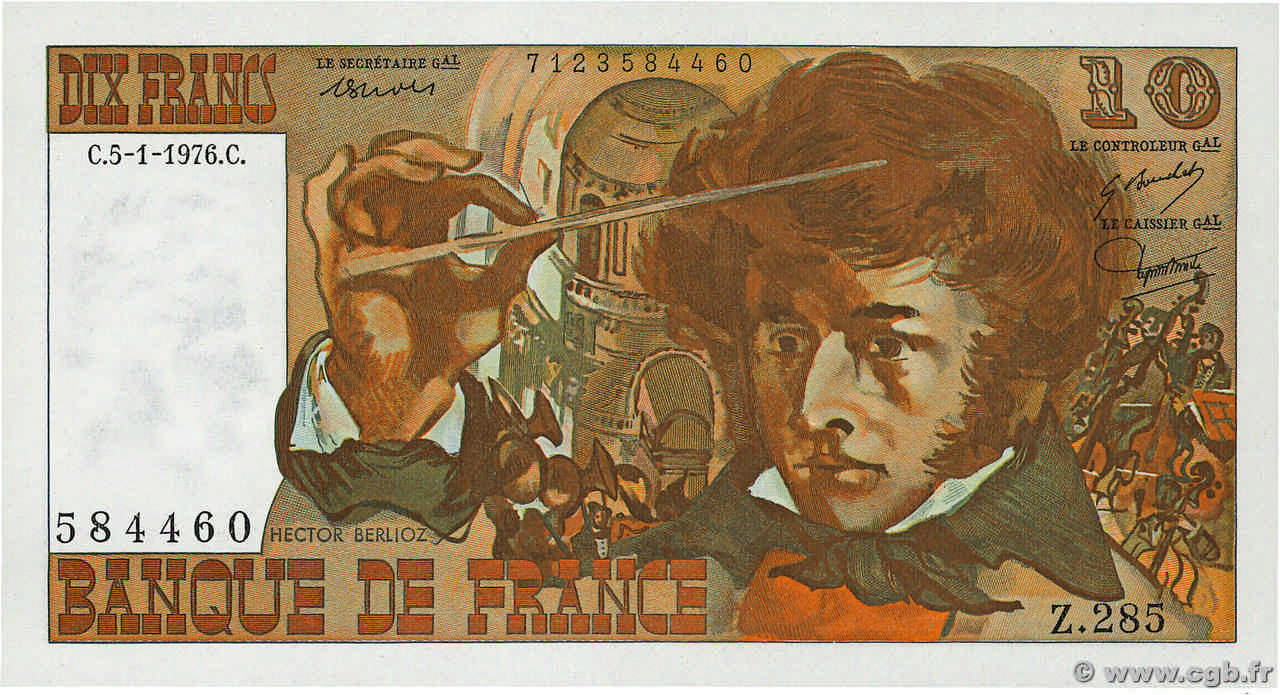 10 Francs BERLIOZ FRANCE  1976 F.63.17 pr.NEUF
