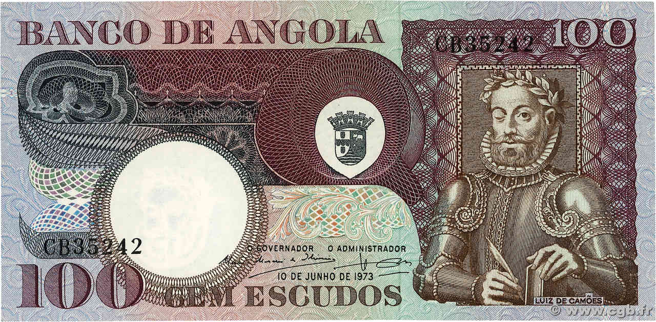 100 Escudos ANGOLA  1973 P.106 NEUF