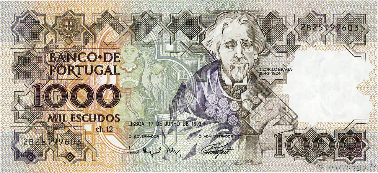 1000 Escudos PORTOGALLO  1993 P.181j FDC