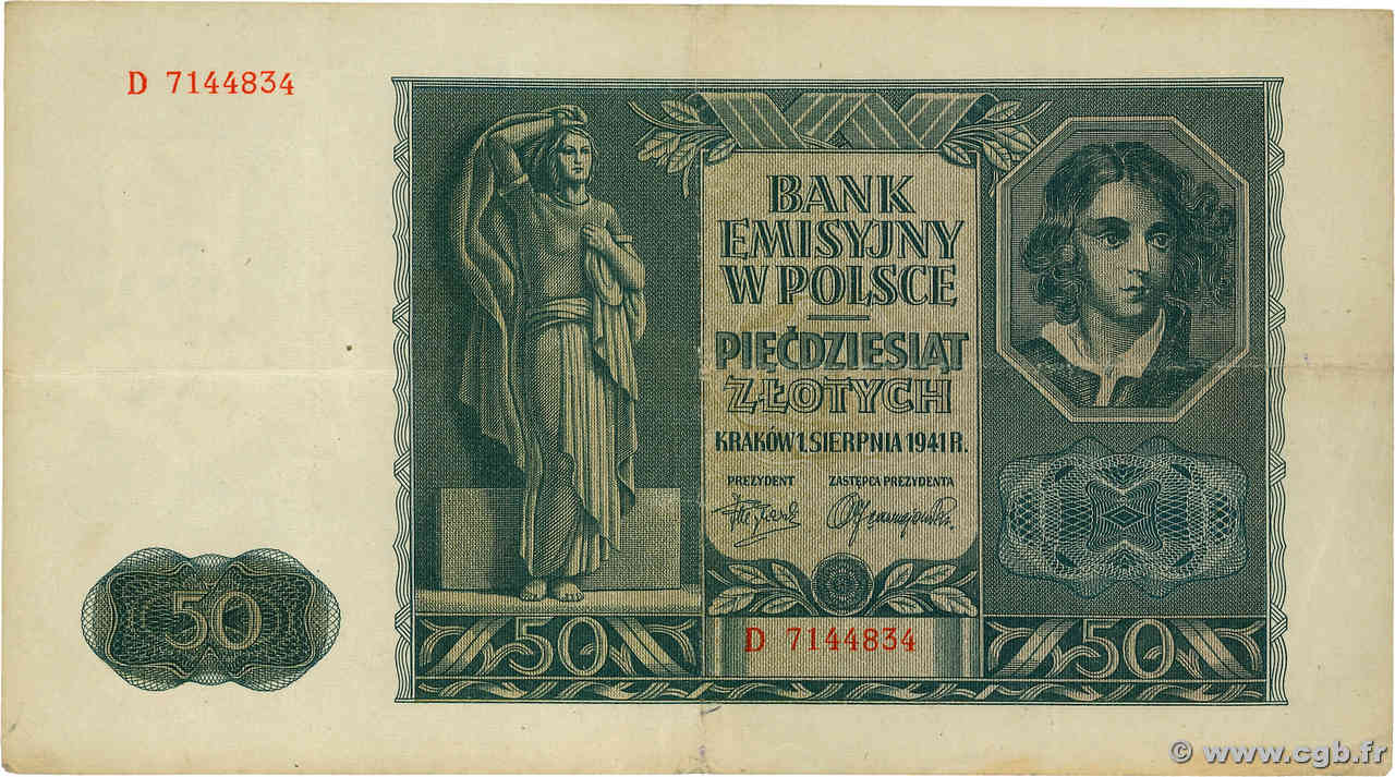 50 Zlotych POLOGNE  1940 P.096 TTB+