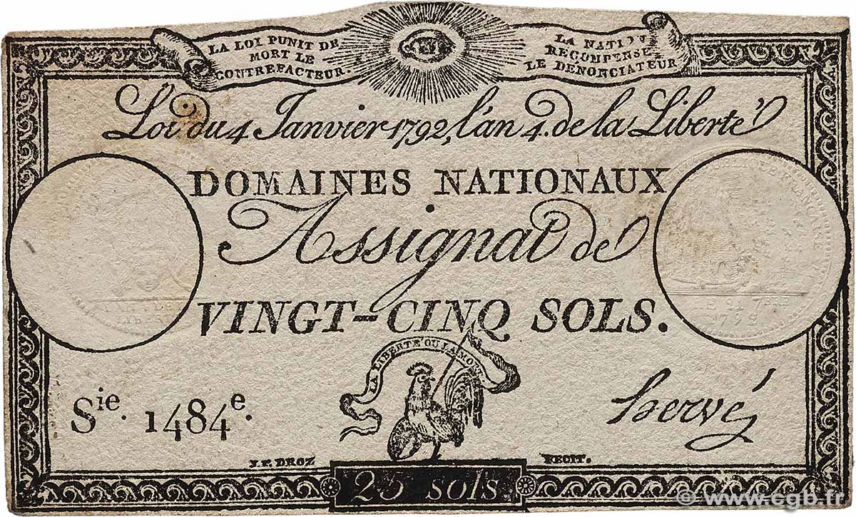 25 Sols FRANCE  1792 Ass.25a SUP