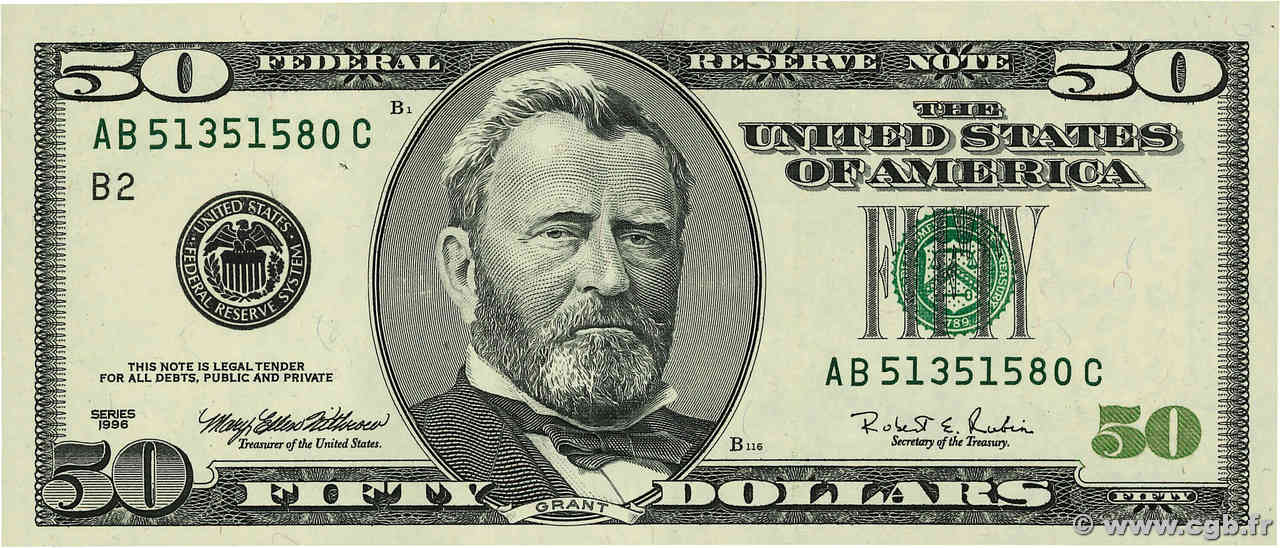 50 Dollars ÉTATS-UNIS D AMÉRIQUE New York 1996 P.501 SPL