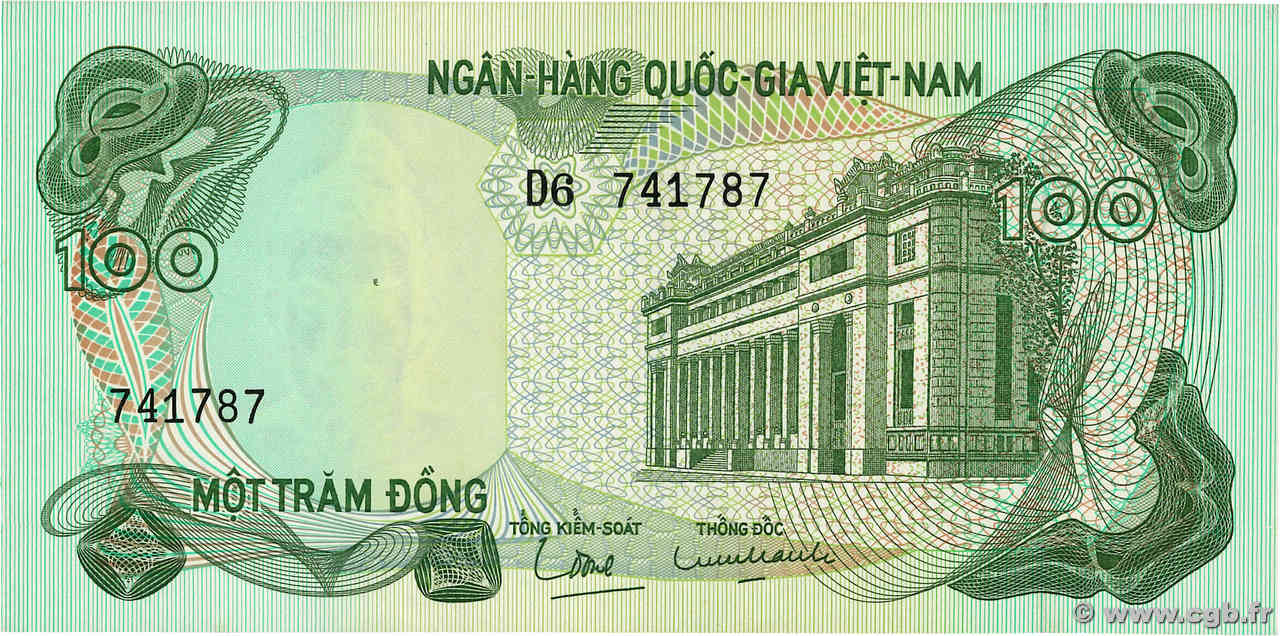 100 Dong VIET NAM SOUTH  1970 P.26a UNC