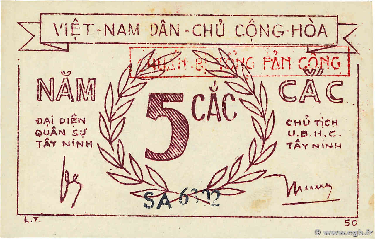 5 Cac VIET NAM  1949 P.- AU+