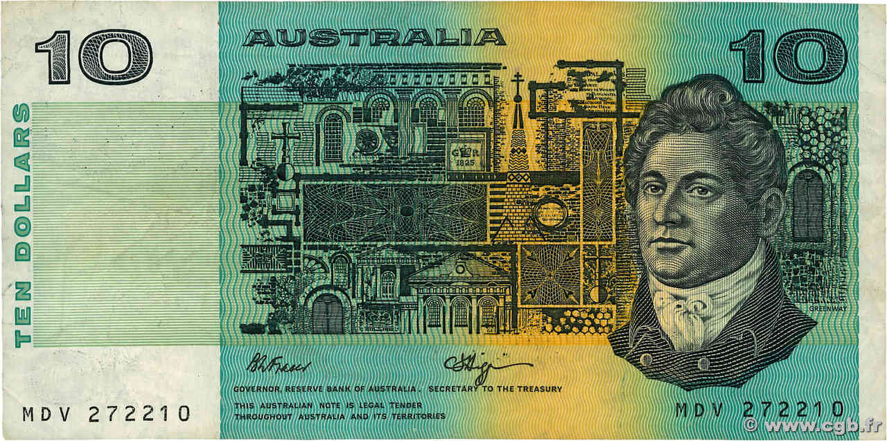 10 Dollars AUSTRALIE  1990 P.45f TB