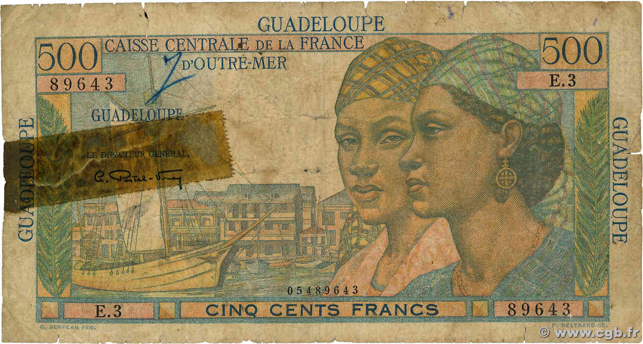 500 Francs Pointe à Pitre GUADELOUPE  1946 P.36 pr.B