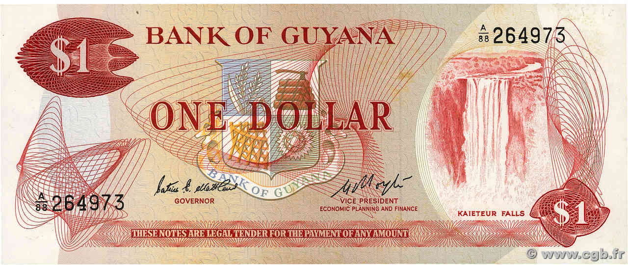 1 Dollar GUYANA  1983 P.21e SUP