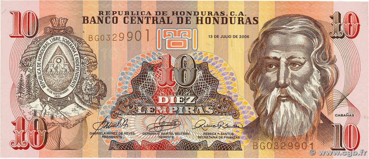10 Lempiras HONDURAS  2006 P.086d NEUF