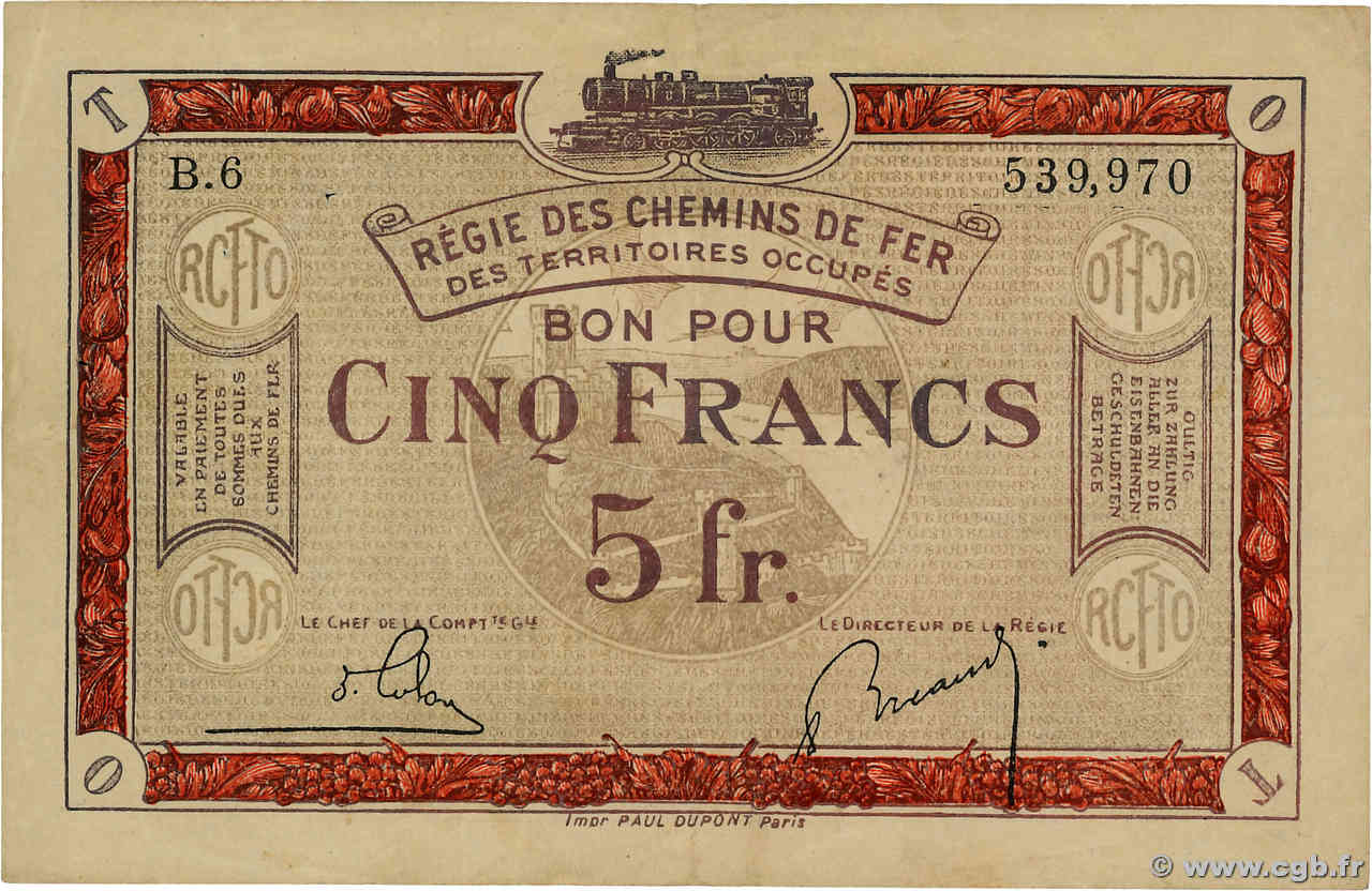 5 Francs Fauté FRANCE regionalismo e varie  1918 JP.135.06 BB