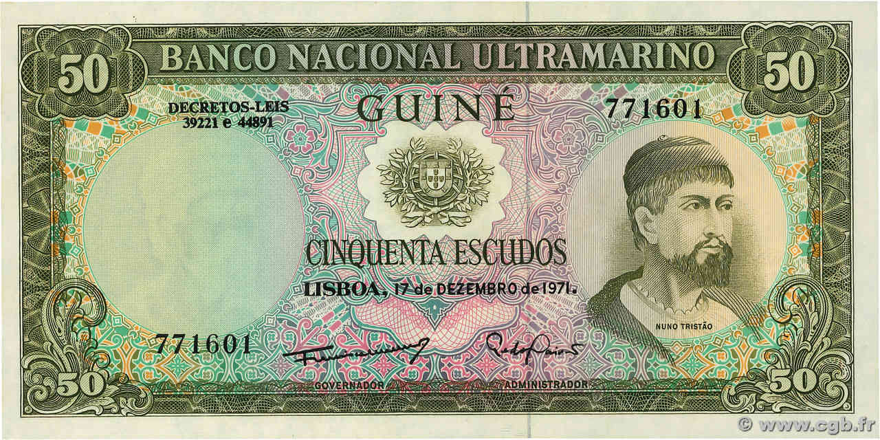 50 Escudos PORTUGUESE GUINEA  1971 P.044a FDC