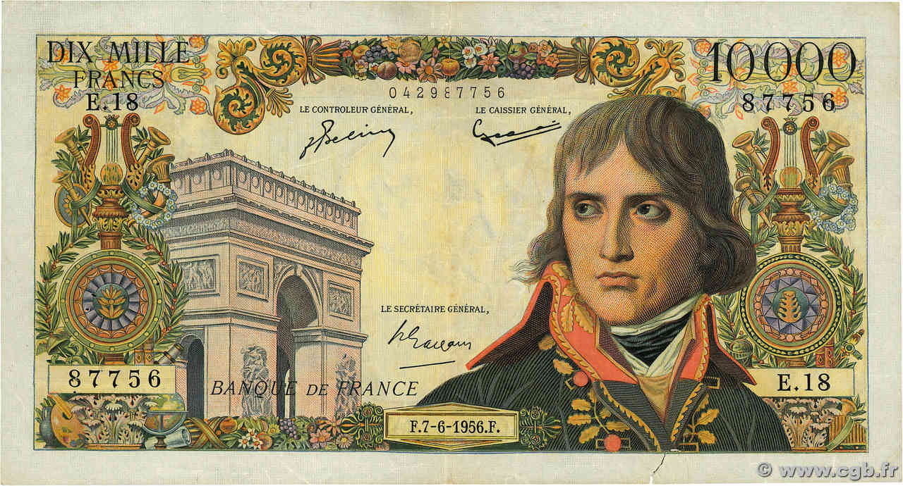 10000 Francs BONAPARTE FRANCE  1956 F.51.03 TTB