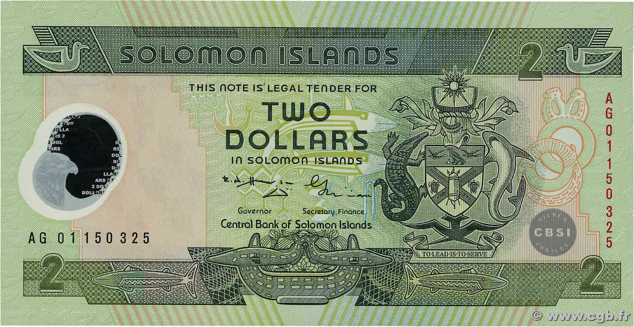 2 Dollars Commémoratif ÎLES SALOMON  2001 P.23 NEUF