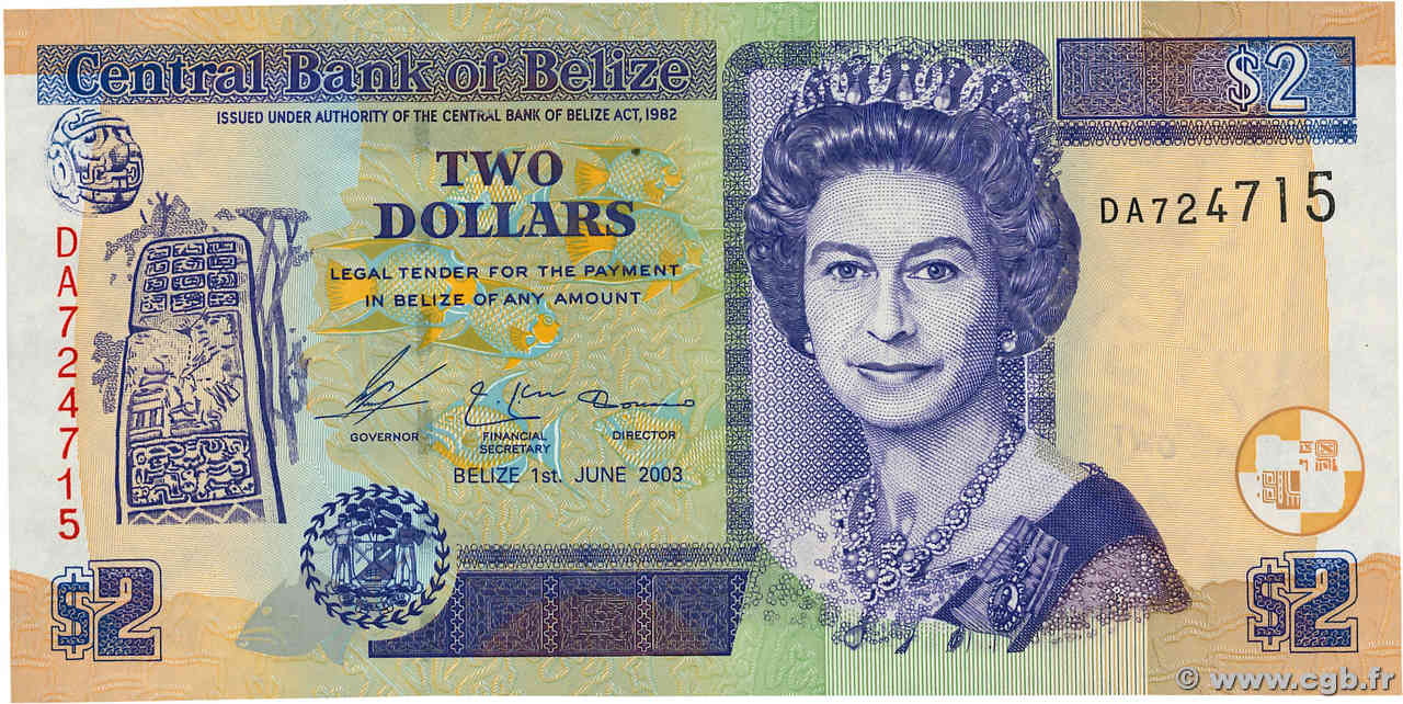2 Dollars BELICE  2003 P.66a SC+