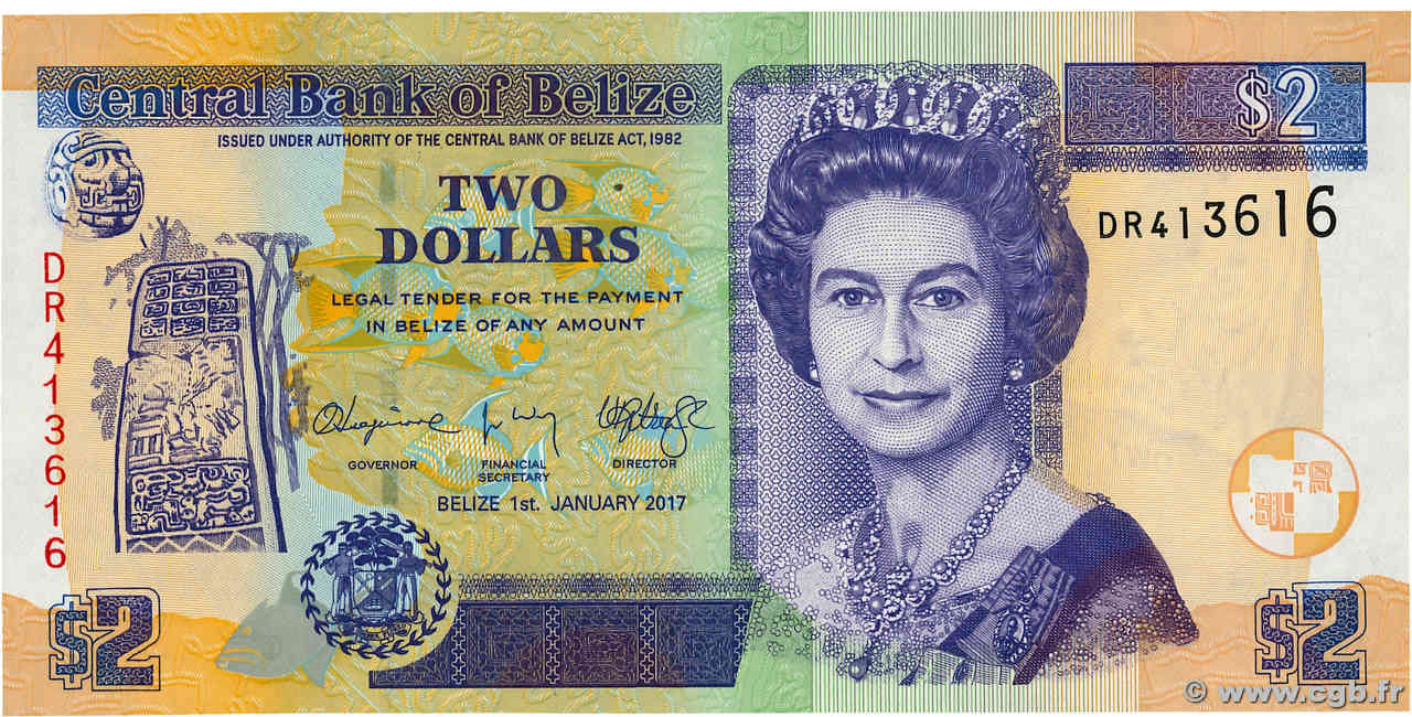 2 Dollars BELICE  2017 P.66f SC+