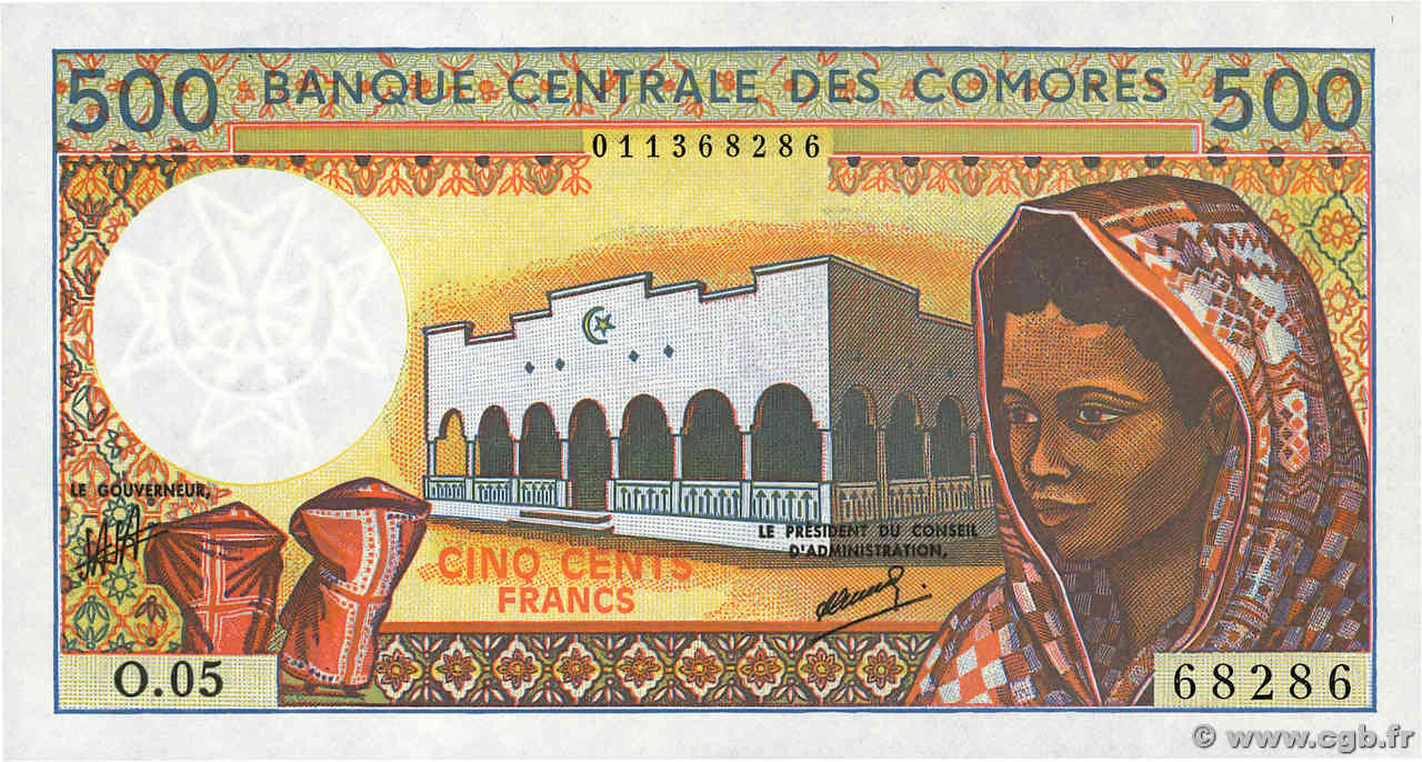500 Francs COMORES  1994 P.10b NEUF