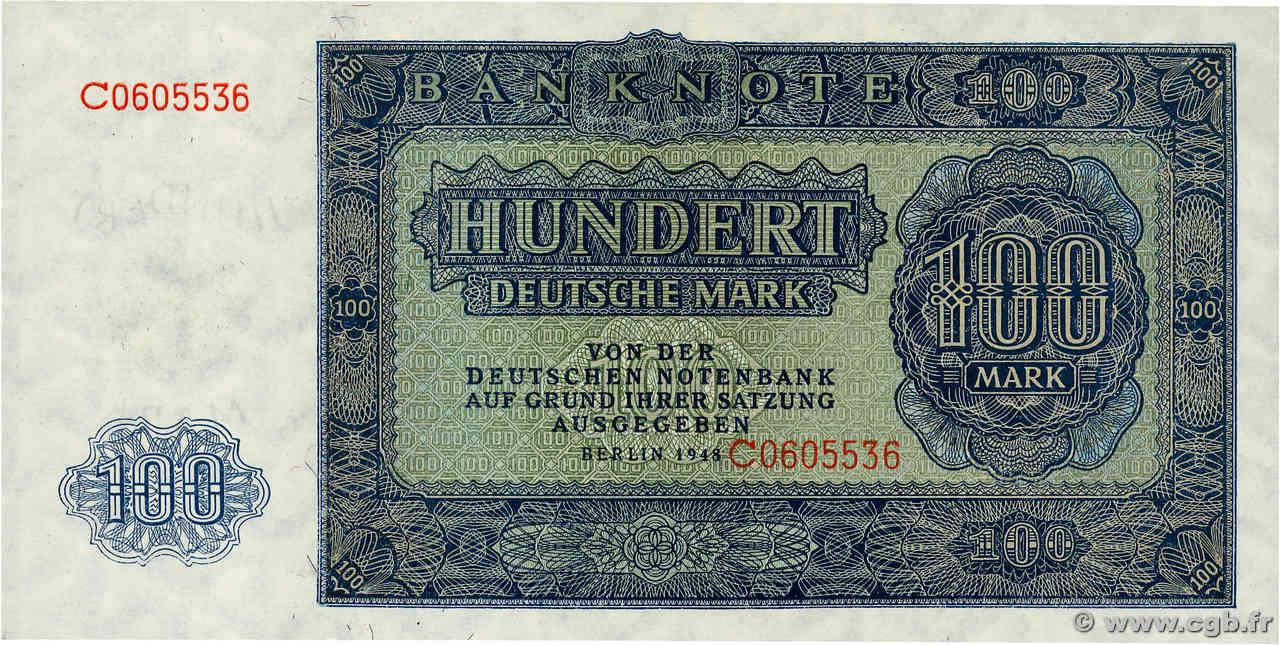 100 Deutsche Mark REPUBBLICA DEMOCRATICA TEDESCA  1948 P.15a q.FDC
