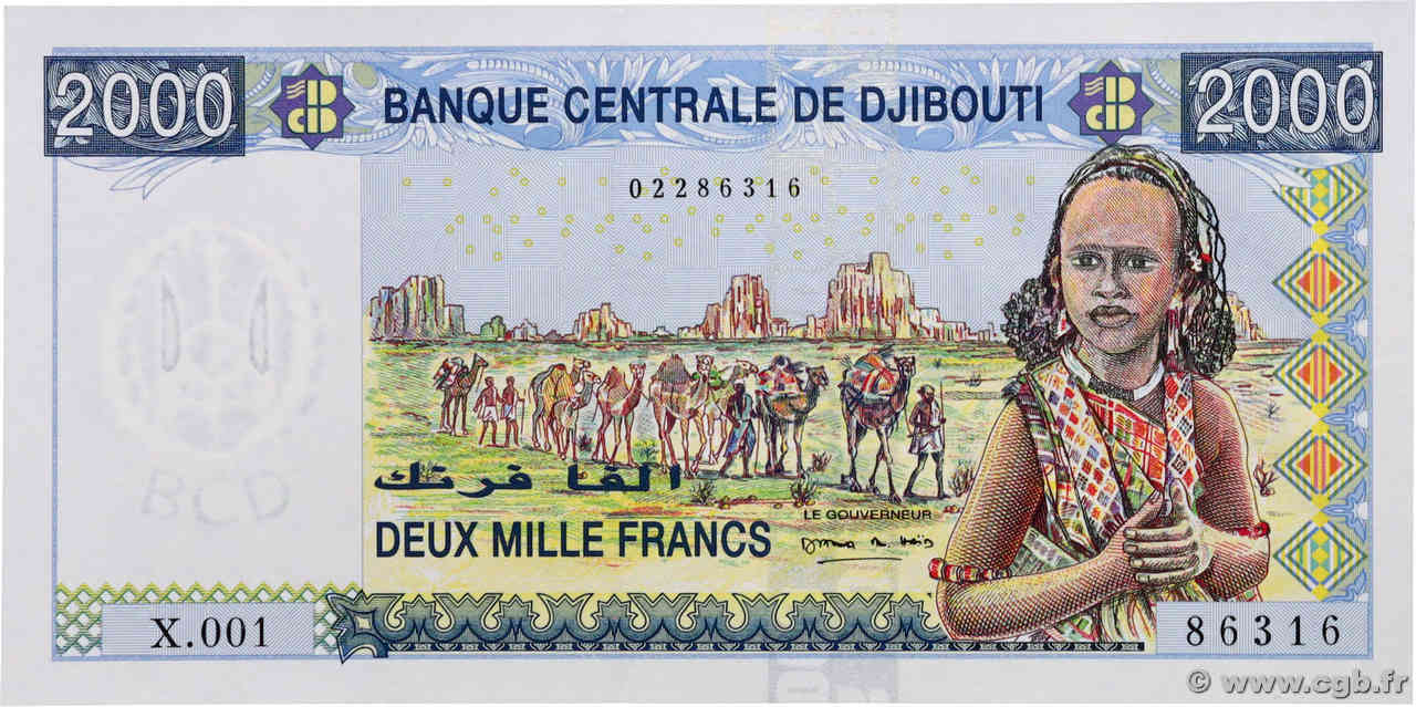 2000 Francs DJIBOUTI  2008 P.43 SPL