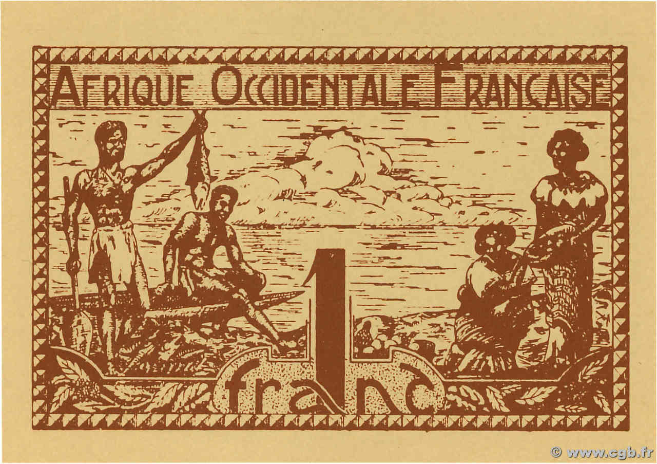 1 Franc AFRIQUE OCCIDENTALE FRANÇAISE (1895-1958)  1944 P.34b NEUF