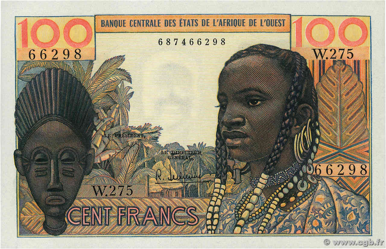 100 Francs WEST AFRIKANISCHE STAATEN  1965 P.002b ST