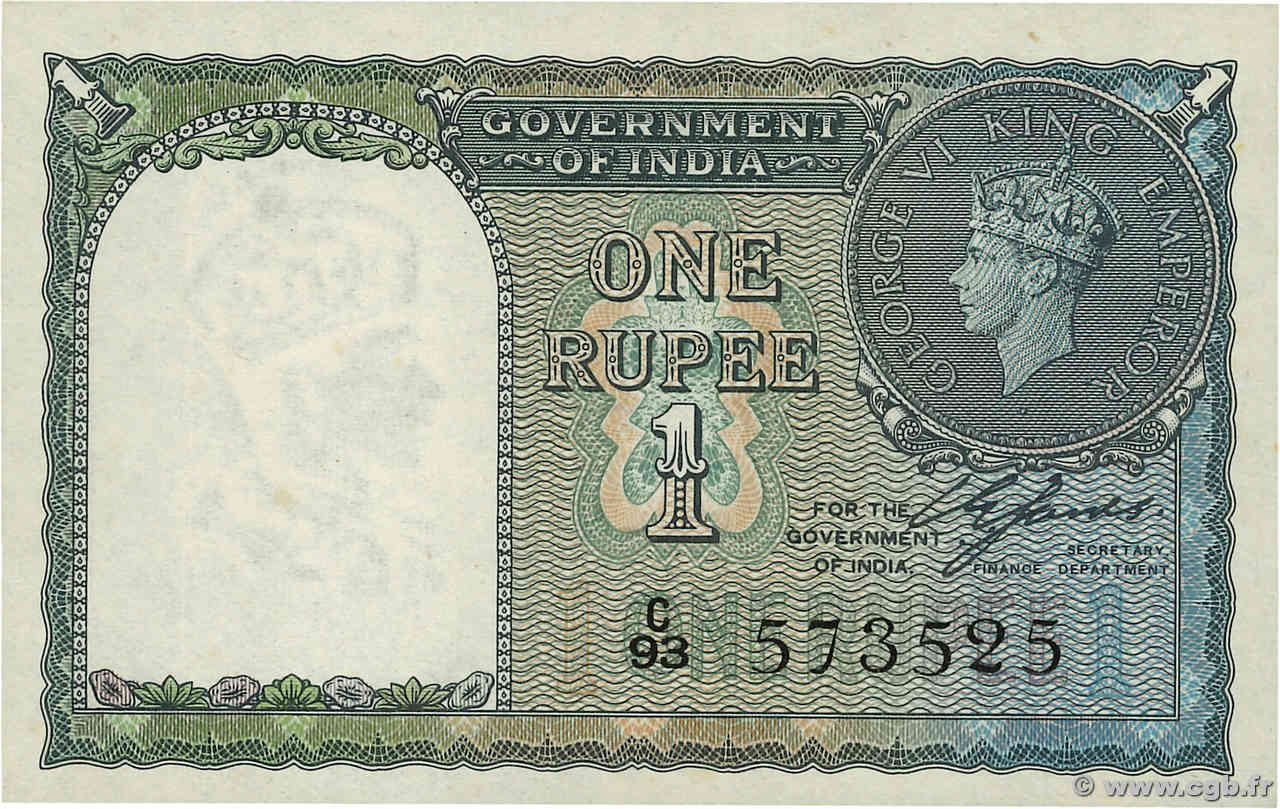 1 Rupee INDIA
  1940 P.025a FDC