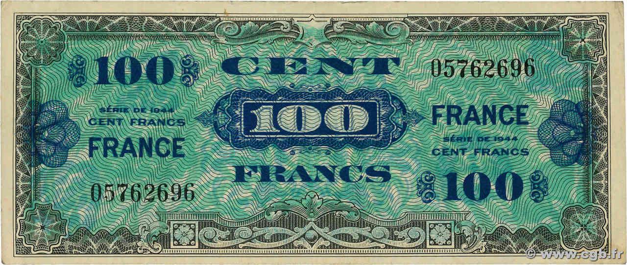 100 Francs FRANCE FRANCE  1945 VF.25.01 VF