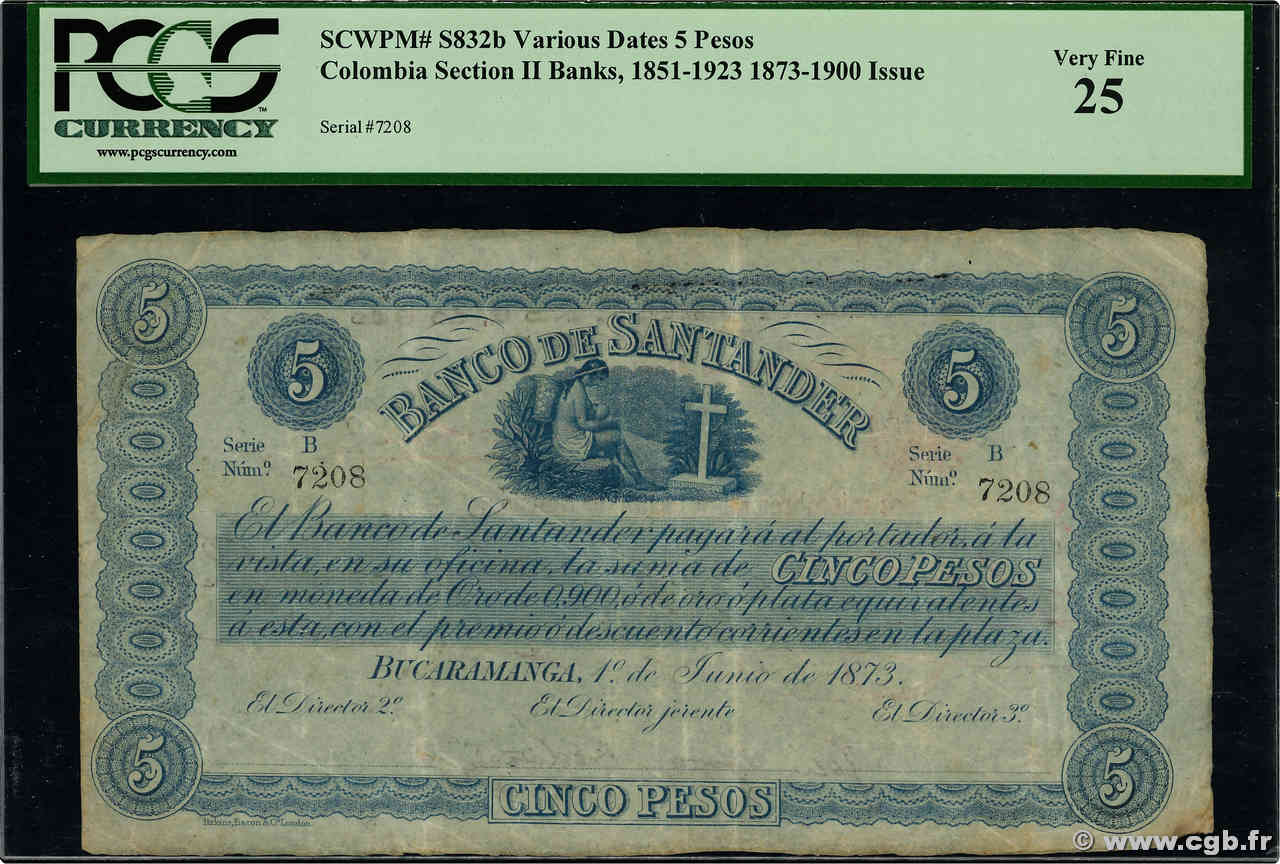5 Pesos Lot KOLUMBIEN  1900 PS.832b SS