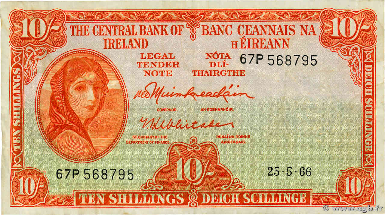 10 Shillings IRLANDE  1966 P.063a TTB
