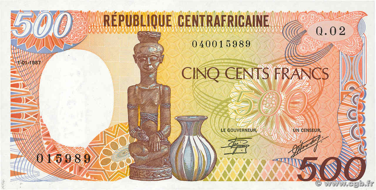 500 Francs type 1985 CENTRAFRIQUE  1987 A.193c SPL
