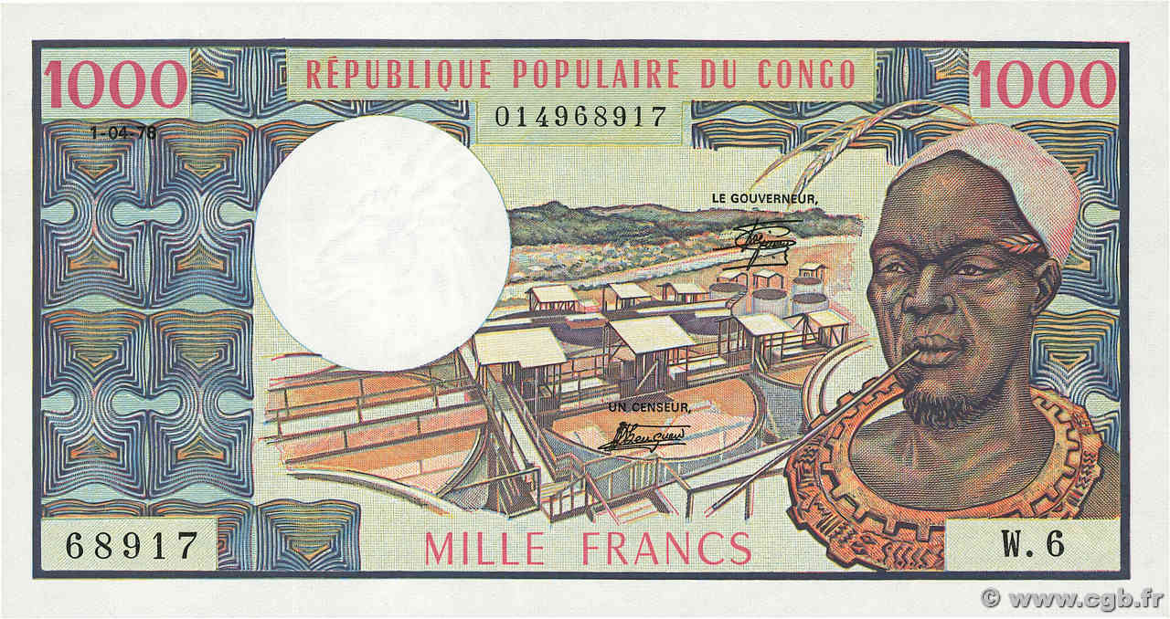 1000 Francs CONGO  1981 P.03e SPL