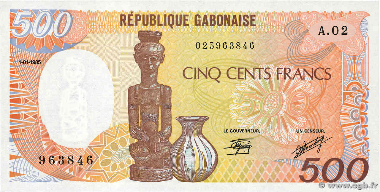 500 Francs type 1985 GABUN  1985 A.244a fST+