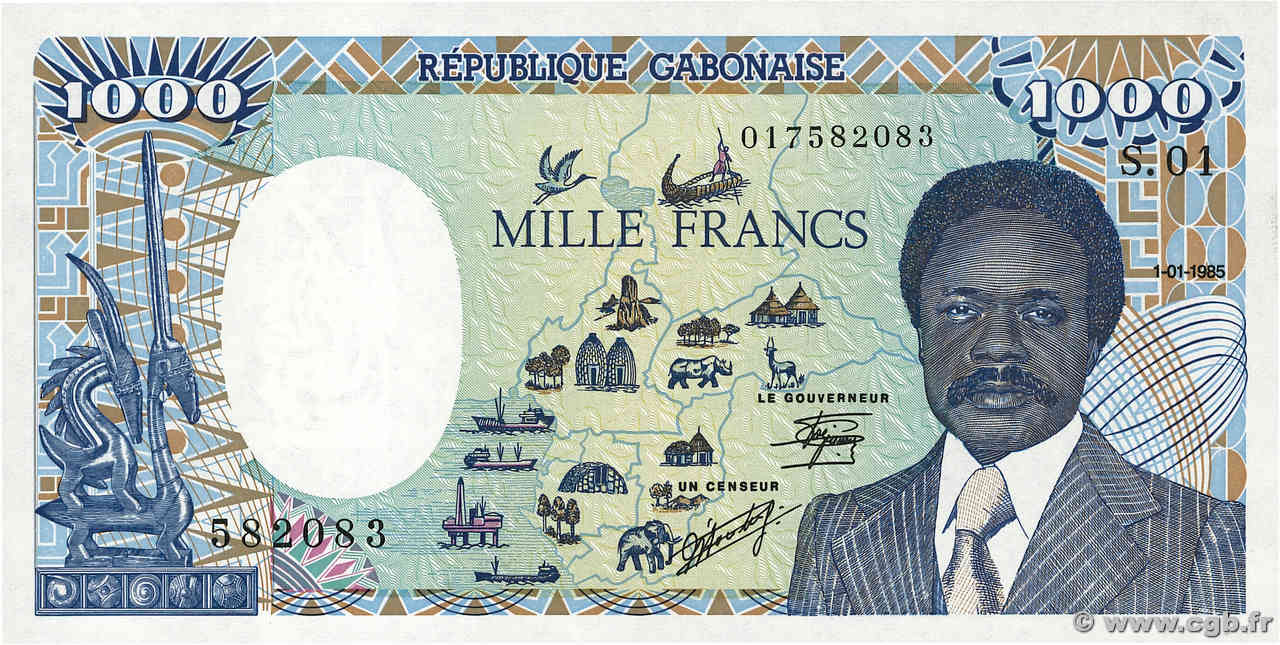 1000 Francs type 1985 GABUN  1985 A.245a ST