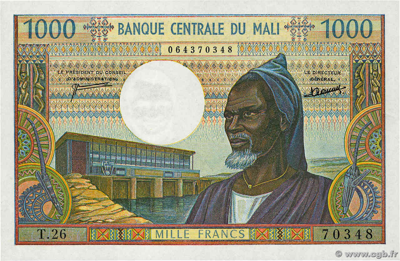 1000 Francs MALI  1970 P.13d fST+