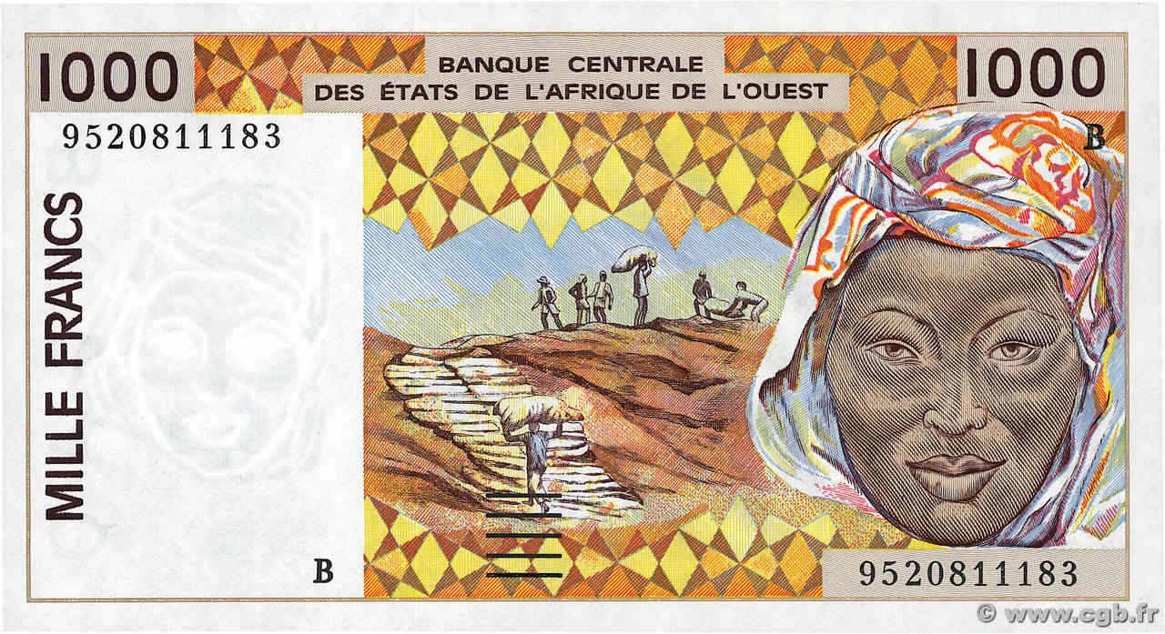 1000 Francs ÉTATS DE L AFRIQUE DE L OUEST  1995 P.211Bf NEUF