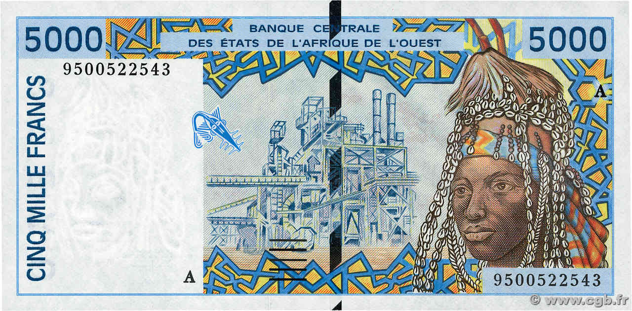 5000 Francs WEST AFRIKANISCHE STAATEN  1995 P.113Ad ST