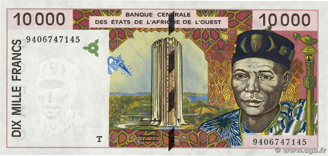 10000 Francs ÉTATS DE L AFRIQUE DE L OUEST  1994 P.814Tb pr.NEUF