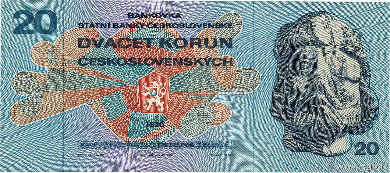 20 Korun TCHÉCOSLOVAQUIE  1970 P.092 NEUF