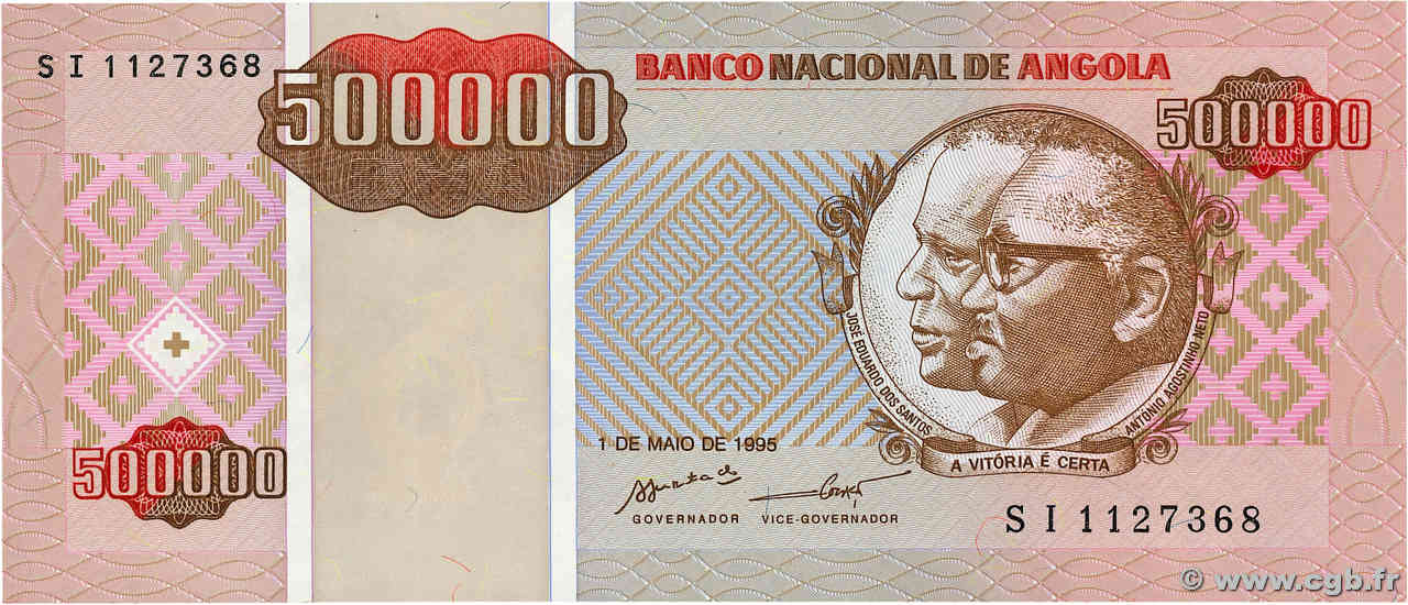 500000 Kwanzas Reajustados ANGOLA  1995 P.140 fST+