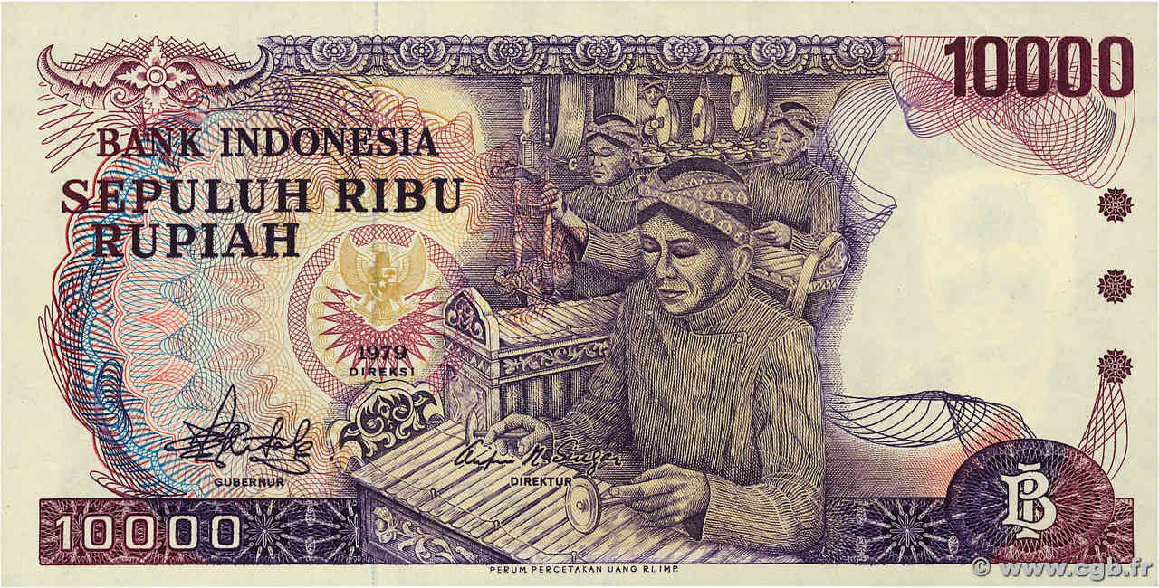 10000 Rupiah INDONESIA  1979 P.118 SC