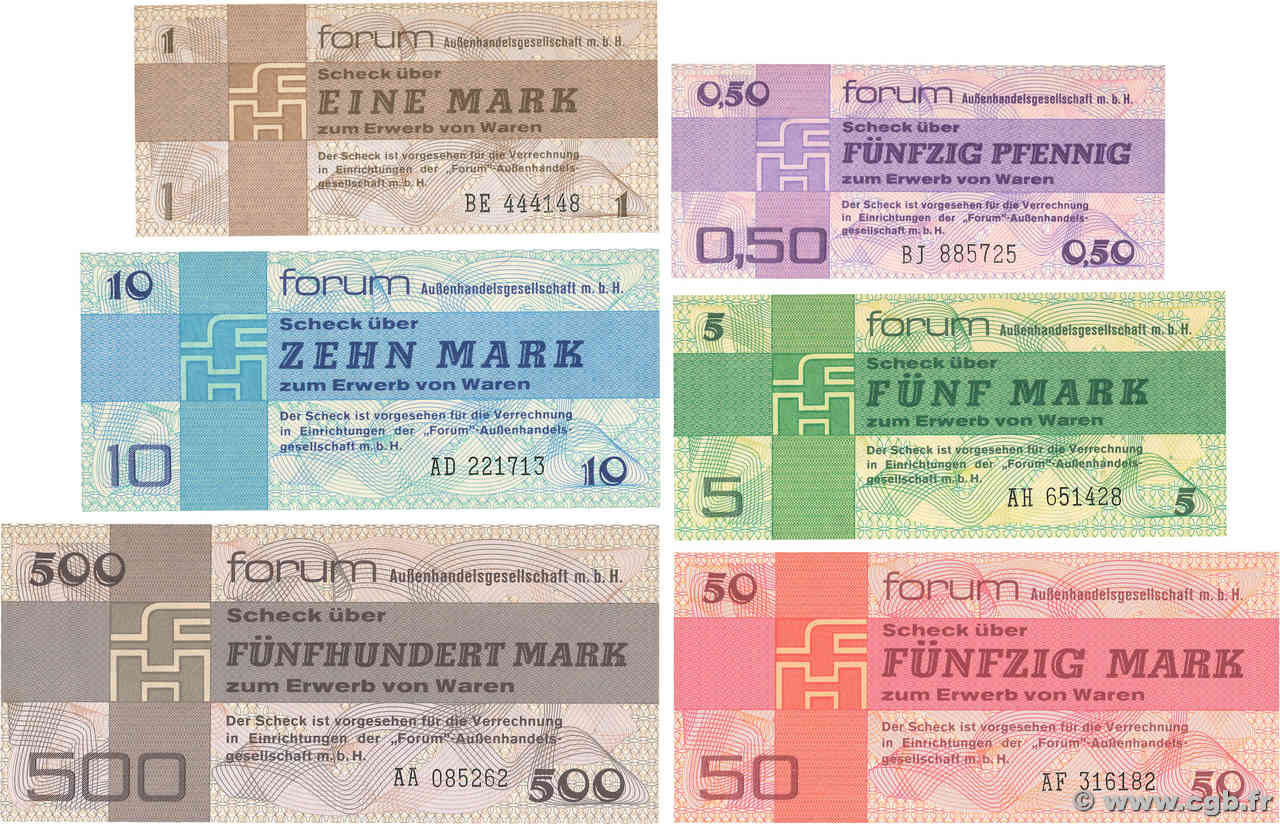 50 Pfennig au 500 Mark Lot DEUTSCHE DEMOKRATISCHE REPUBLIK  1979 P.FX1 au P.FX7 fST+