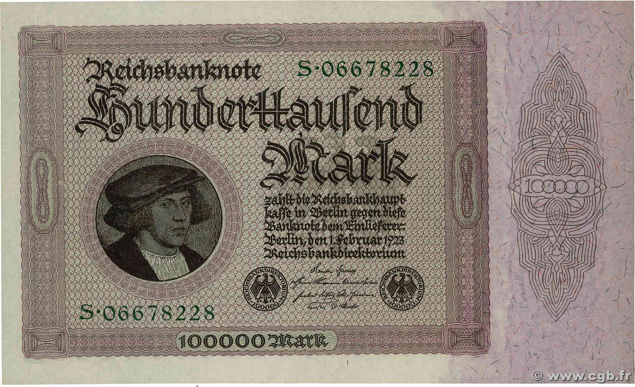 100000 Mark ALEMANIA  1923 P.083a SC+